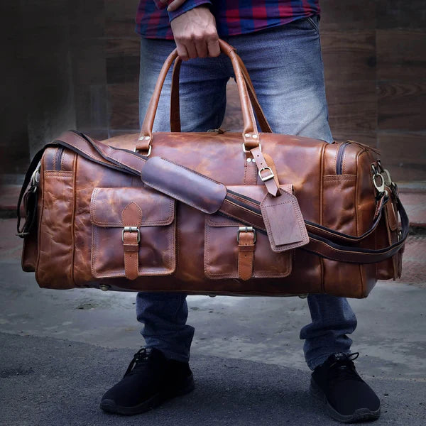 NEW JERSEY LEATHER DUFFEL BAG - denverleathercraft
