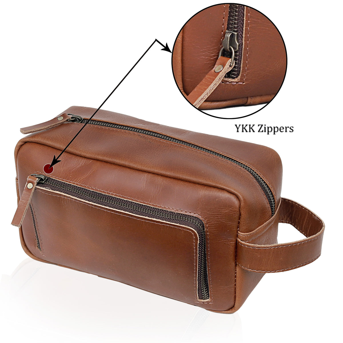 ARNOLD LEATHER TOILETRY DOPP KIT - denverleathercraft