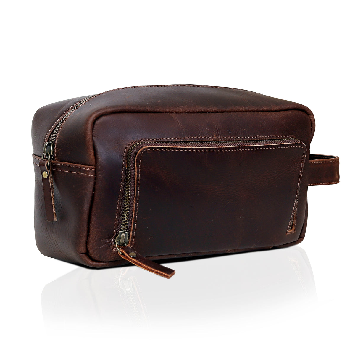 ARNOLD LEATHER TOILETRY DOPP KIT - denverleathercraft