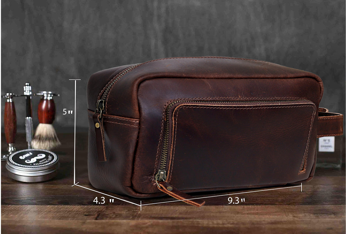 ARNOLD LEATHER TOILETRY DOPP KIT - denverleathercraft