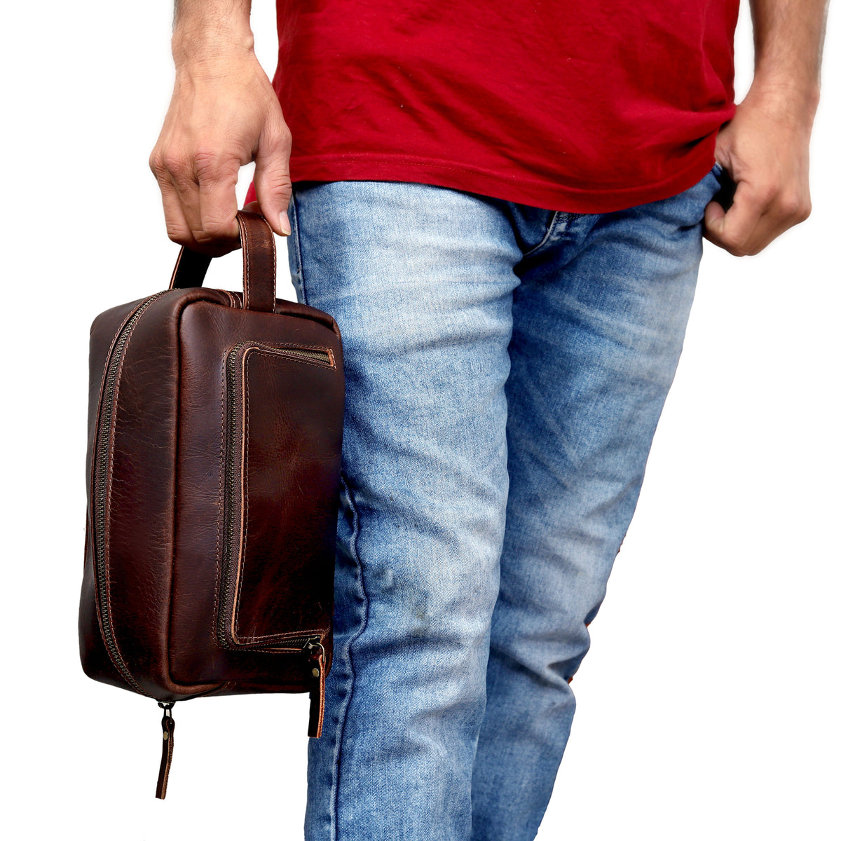 ARNOLD LEATHER TOILETRY DOPP KIT - denverleathercraft