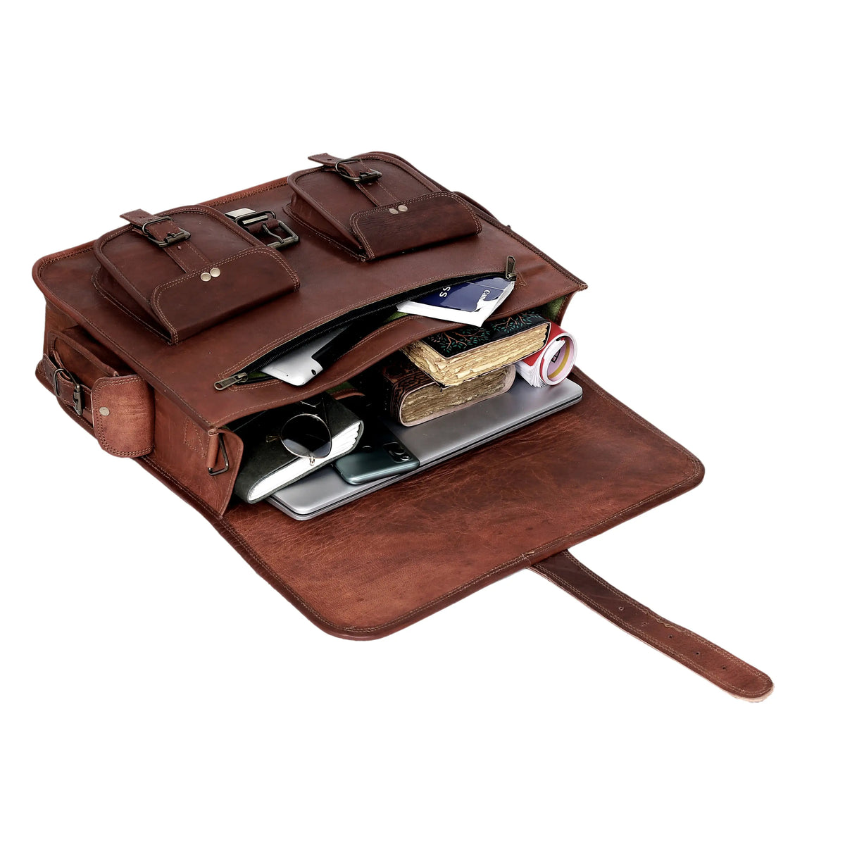 MADDISON LEATHER MESSENGER LAPTOP BAG - denverleathercraft