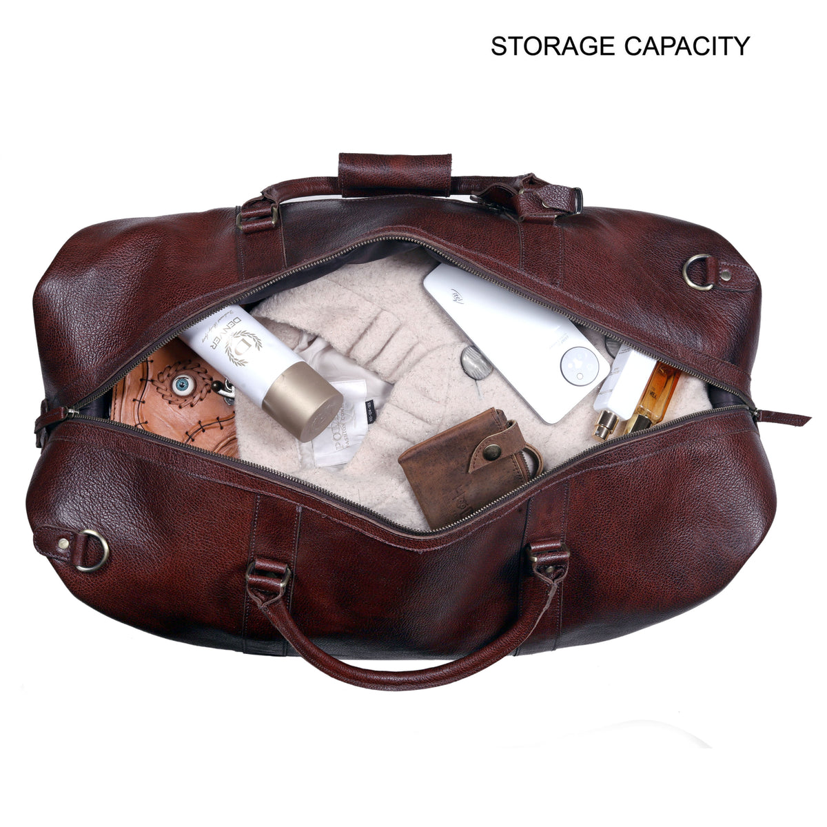 DUTCH LEATHER DUFFEL BAG MEN - WINE