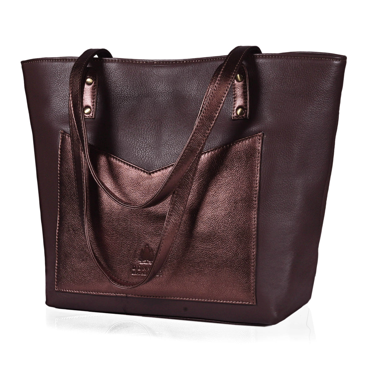 JULIET LEATHER TOTE BAG - CHOCO BROWN