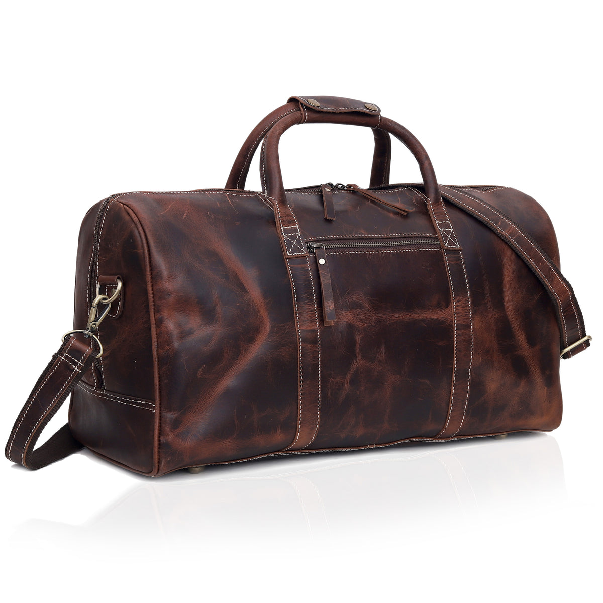 OREN LEATHER DUFFEL BAG - denverleathercraft