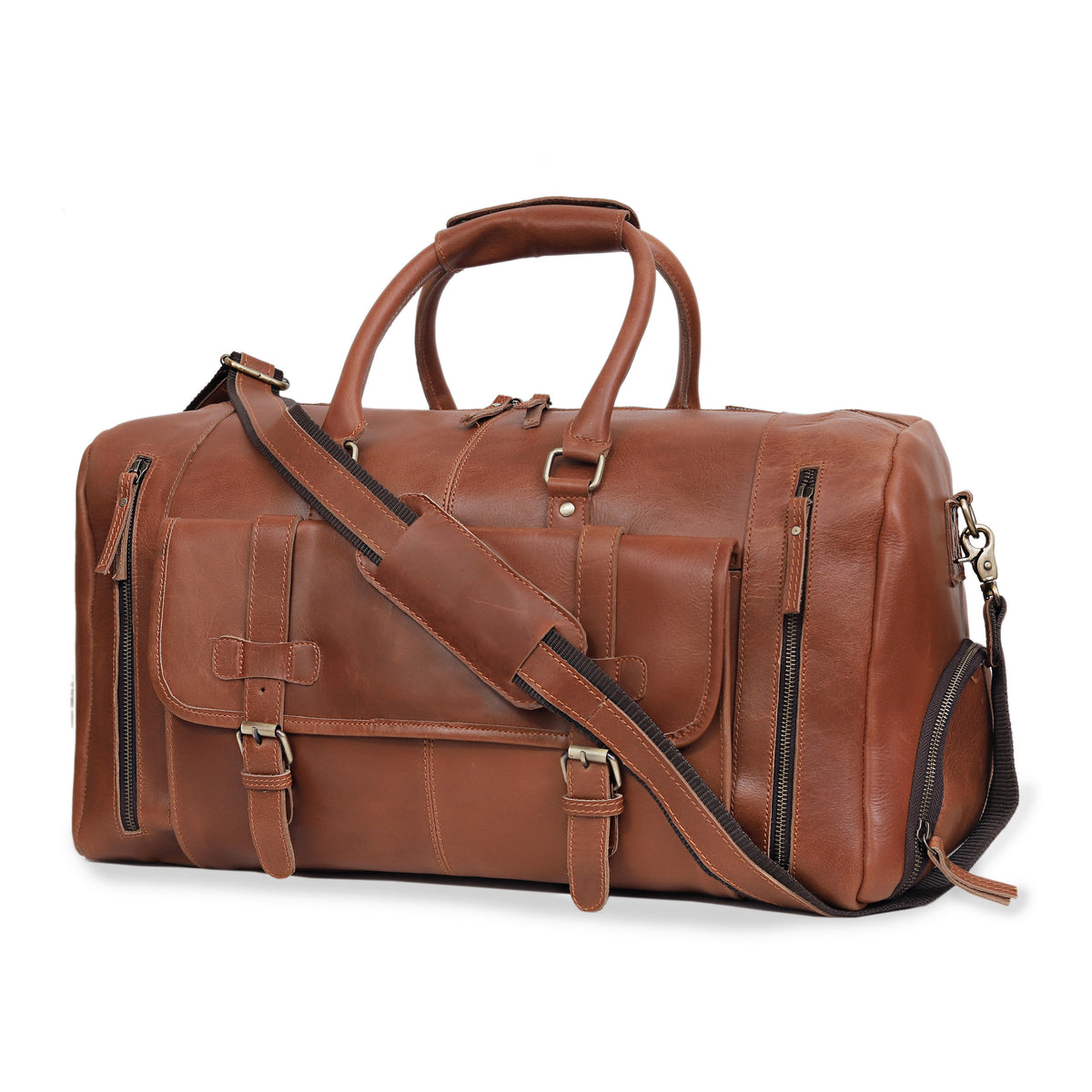 DAVIDSON LEATHER DUFFLE BAG - denverleathercraft