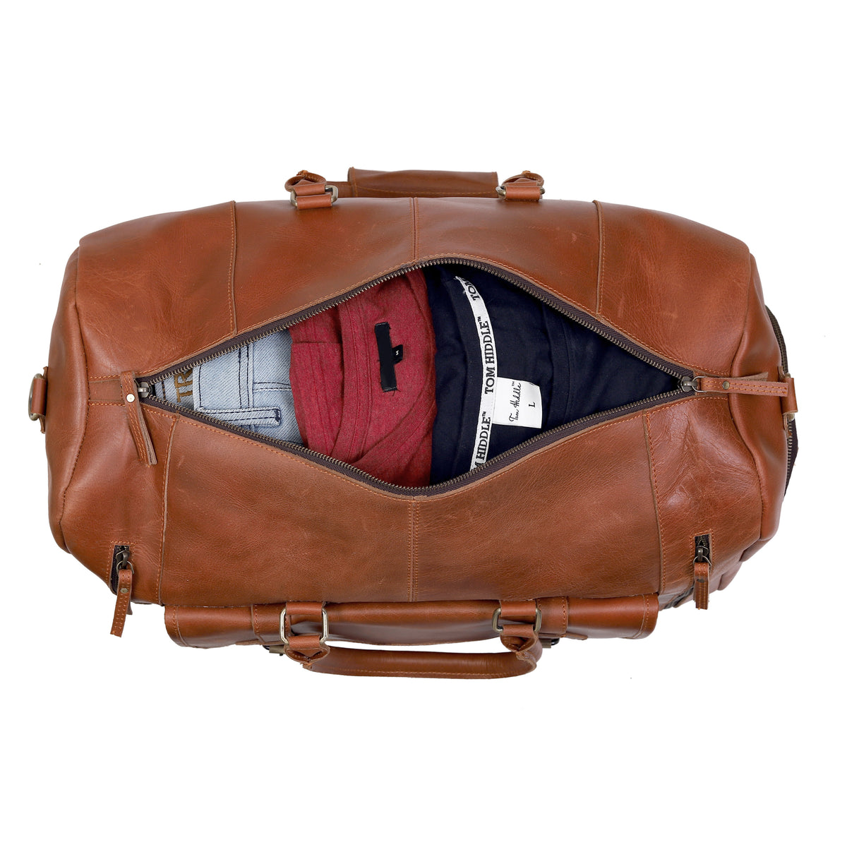 DAVIDSON LEATHER DUFFLE BAG - denverleathercraft