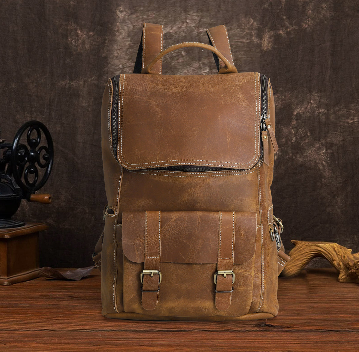THORNE BUFFALO LEATHER BACKPACK - denverleathercraft