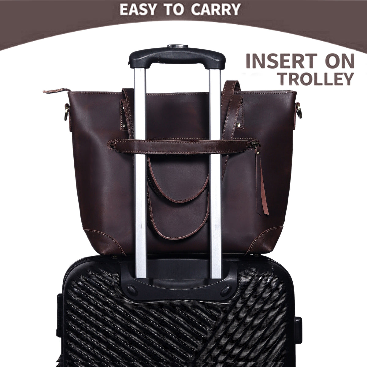 MARILYN BUFFALO LEATHER TOTE BAG - denverleathercraft