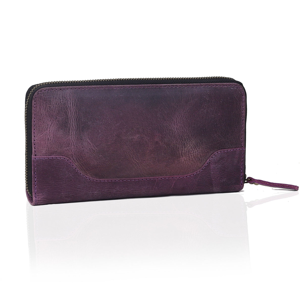 Seine Leather Wallet - Purple - denverleathercraft