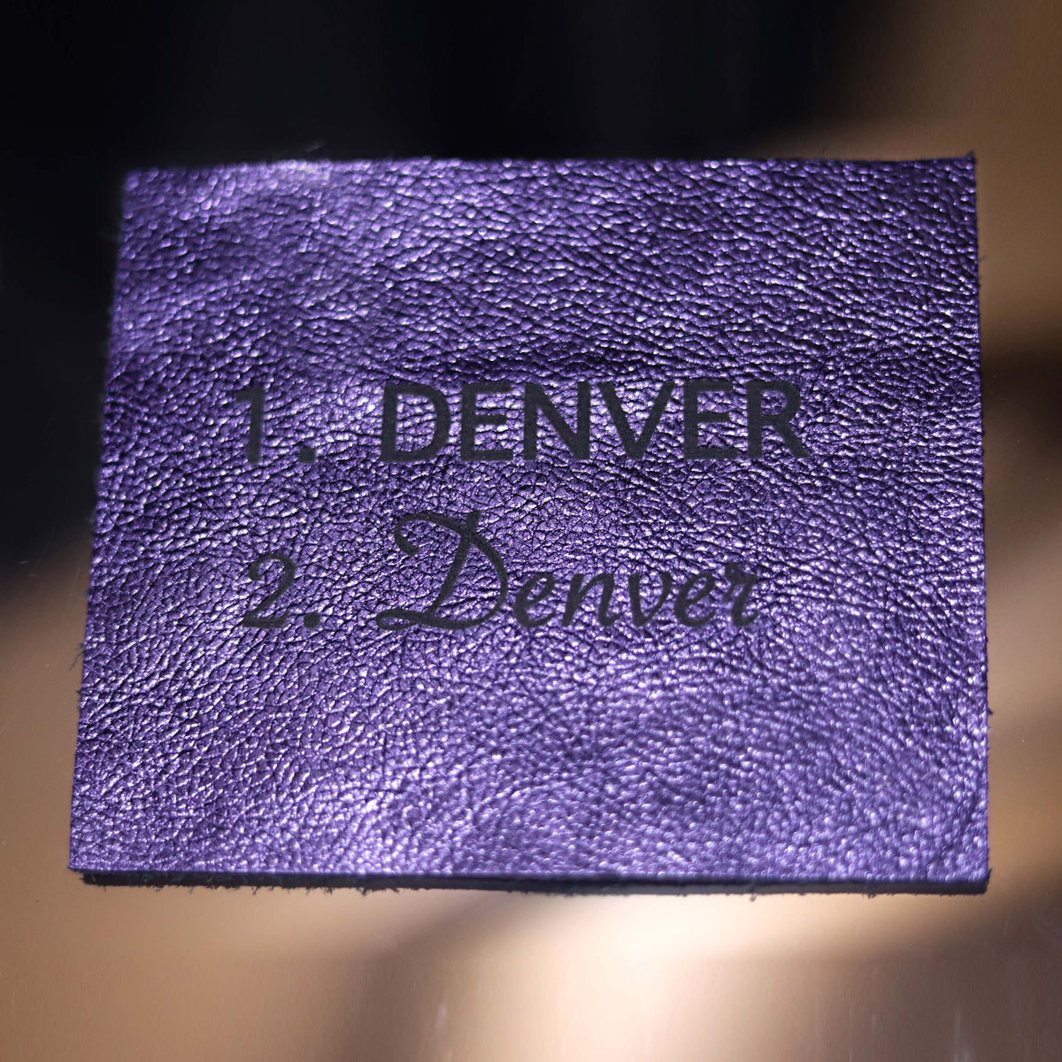 SEINNA LEATHER TOTE BAG - PEBBLED METALLIC BERRY PURPLE - denverleathercraft