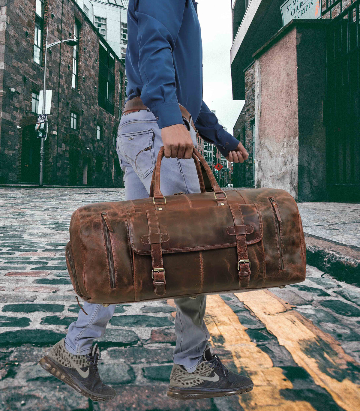 RIO LEATHER DUFFEL FOR MEN - denverleathercraft