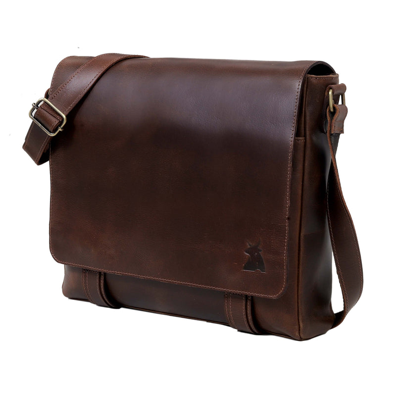 ATLANTA LEATHER MESSENGER BAG - denverleathercraft