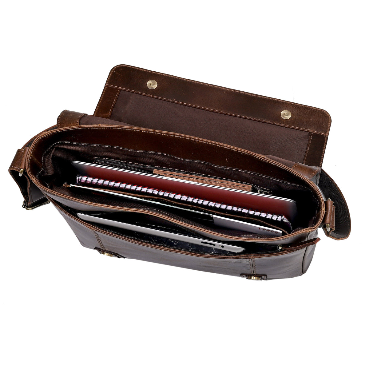 ATLANTA LEATHER MESSENGER BAG - denverleathercraft