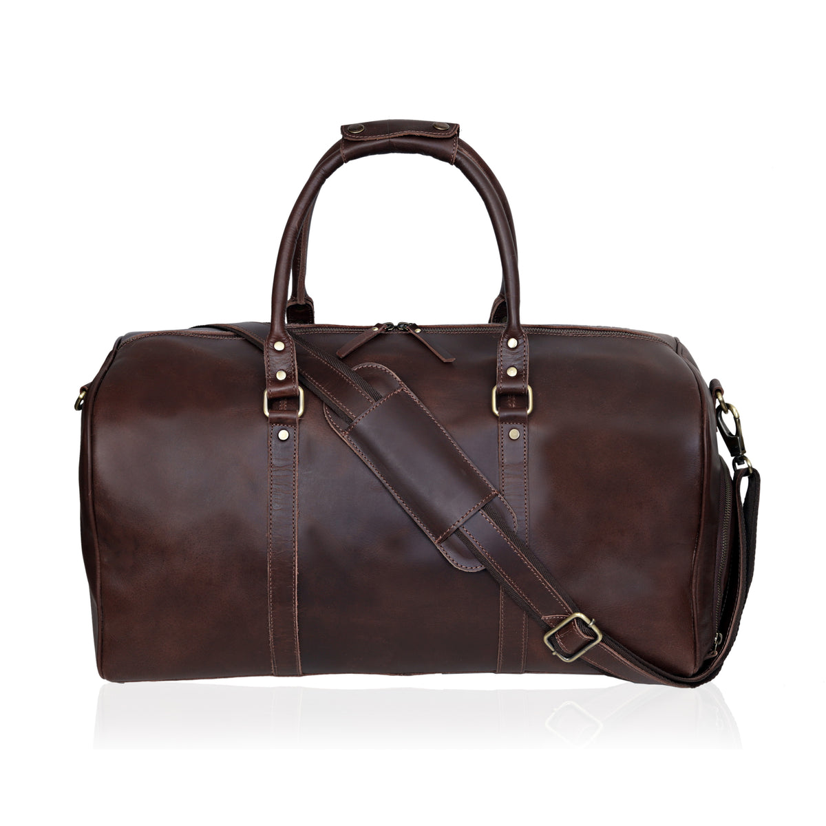 ALEXANDER LEATHER DUFFEL BAG FOR MEN - denverleathercraft