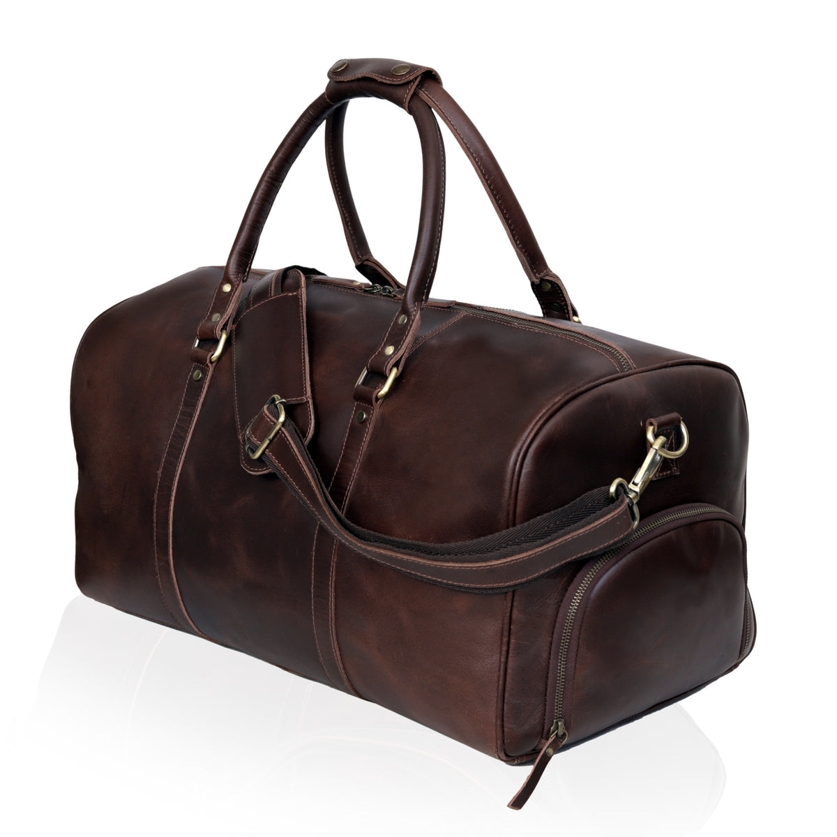 ALEXANDER LEATHER DUFFEL BAG FOR MEN - denverleathercraft