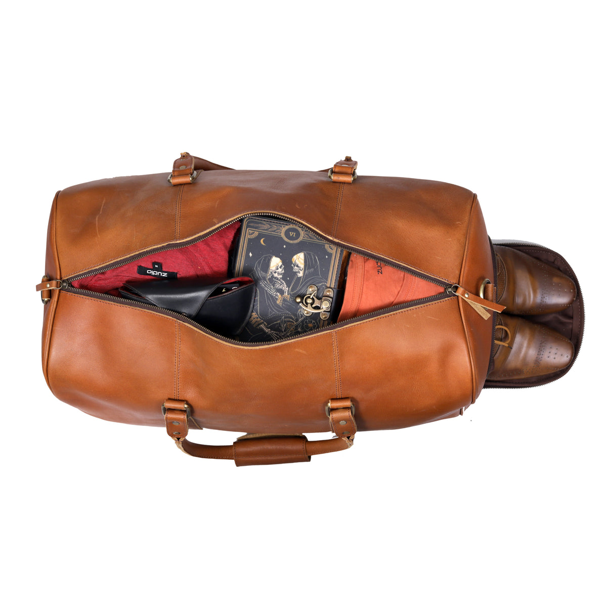 ALEXANDER LEATHER DUFFEL BAG FOR MEN - denverleathercraft