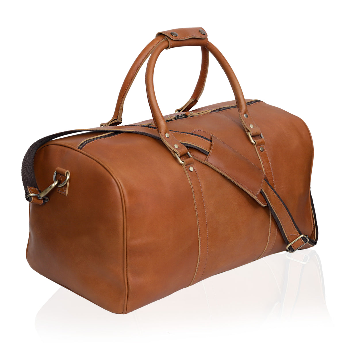 ALEXANDER LEATHER DUFFEL BAG FOR MEN - denverleathercraft