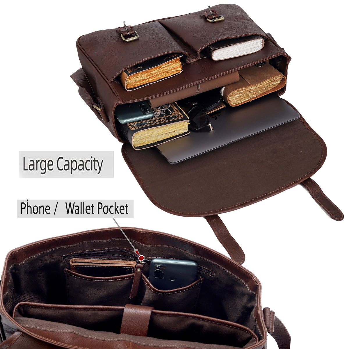 WASHINGTON LEATHER MESSENGER BAG - denverleathercraft