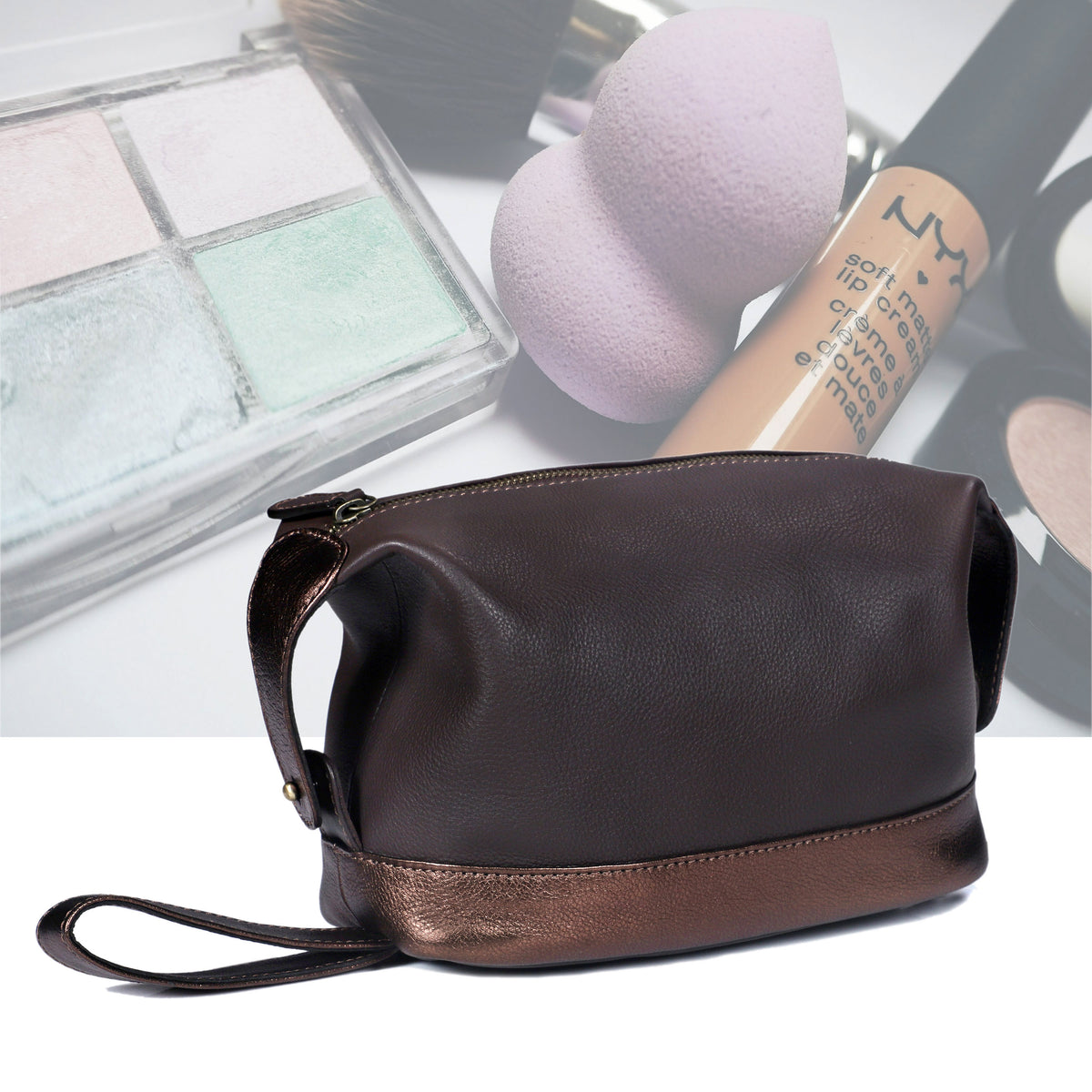 LUXE DUTCH LEATHER UNISEX DUFFEL BAG & TOILETRY BAG COMBO