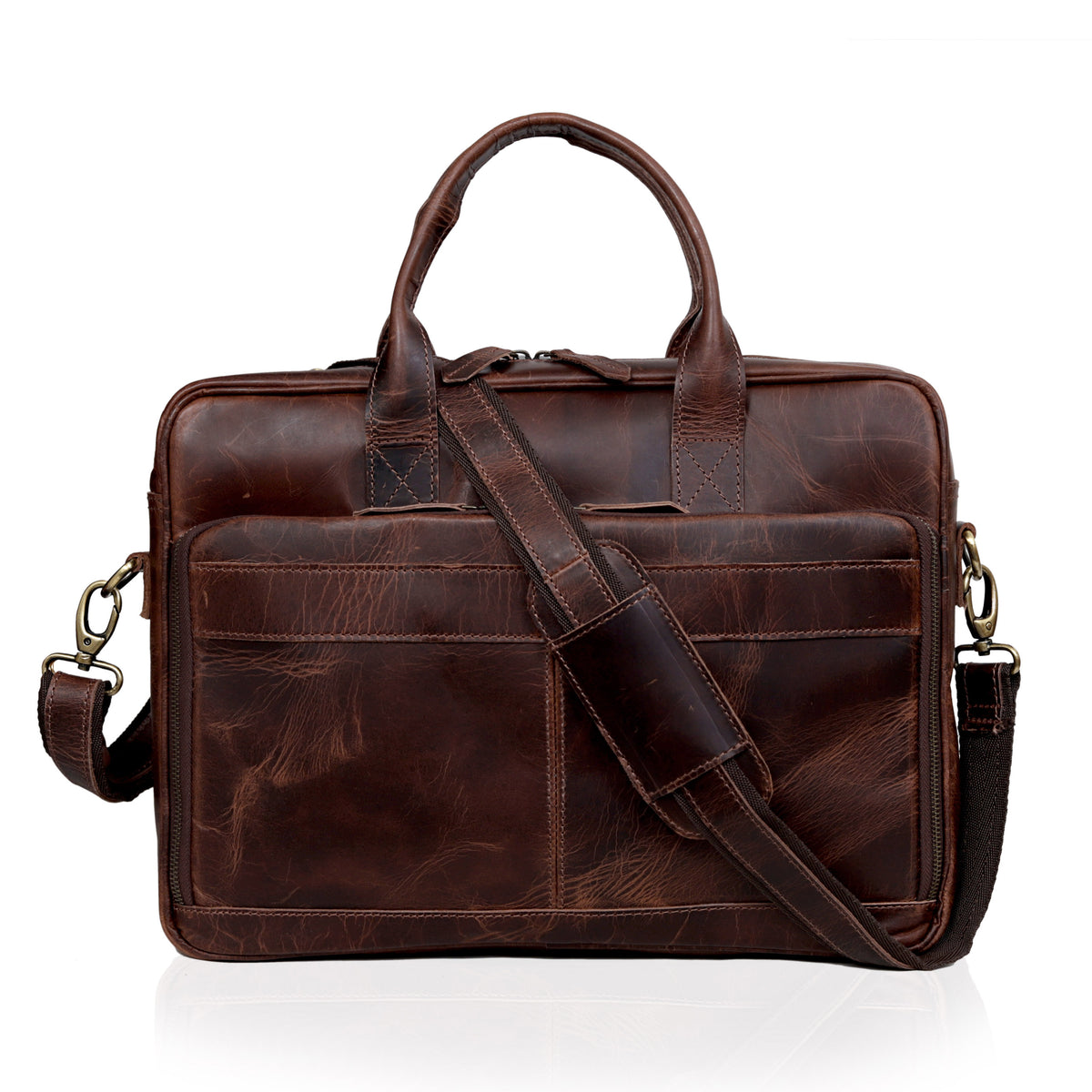VIRGINIA LEATHER BRIEFCASE BAG - denverleathercraft