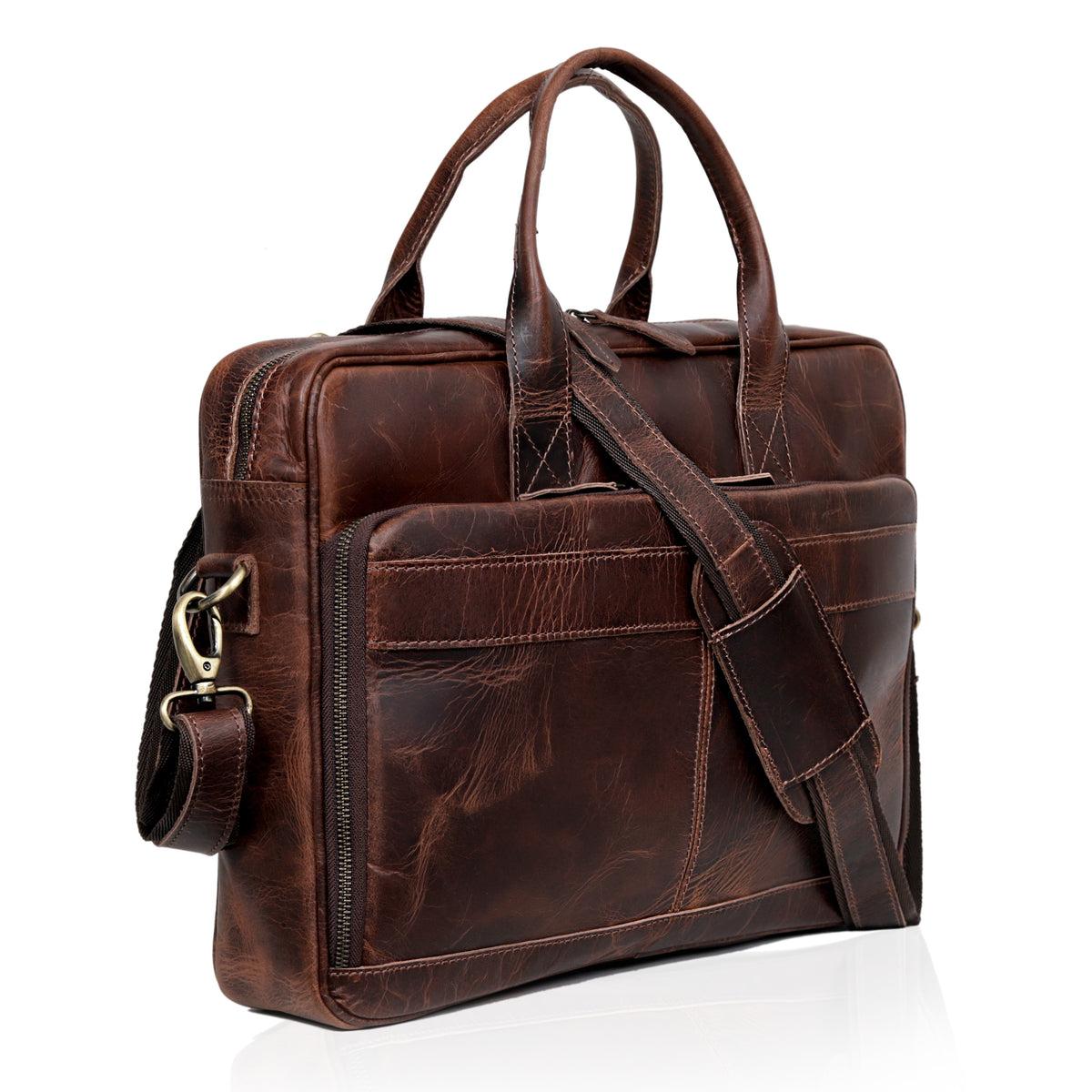 VIRGINIA LEATHER BRIEFCASE BAG - denverleathercraft