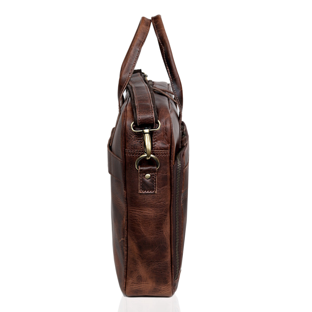 VIRGINIA LEATHER BRIEFCASE BAG - denverleathercraft