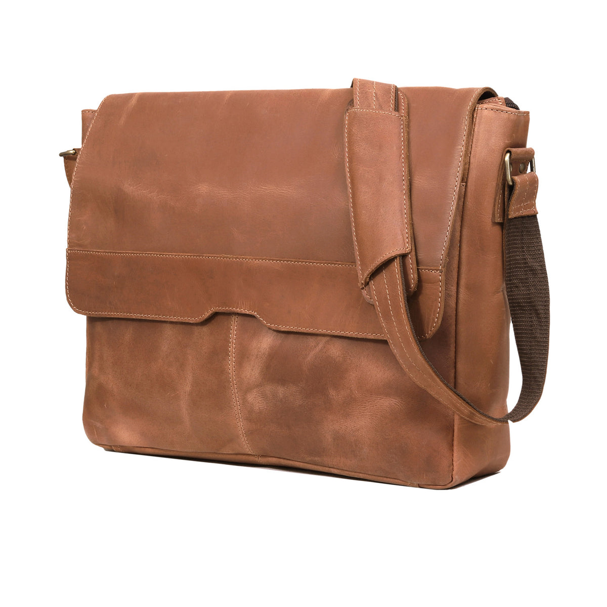 Javis Leather Messenger Bag - denverleathercraft