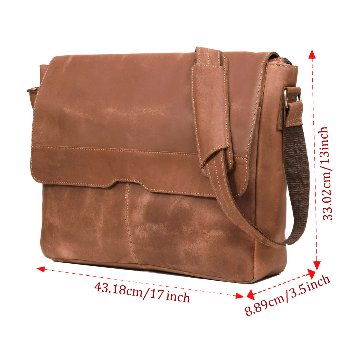 Javis Leather Messenger Bag - denverleathercraft