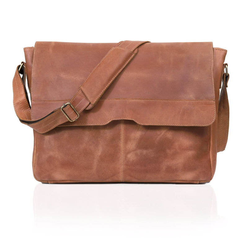 Javis Leather Messenger Bag - denverleathercraft