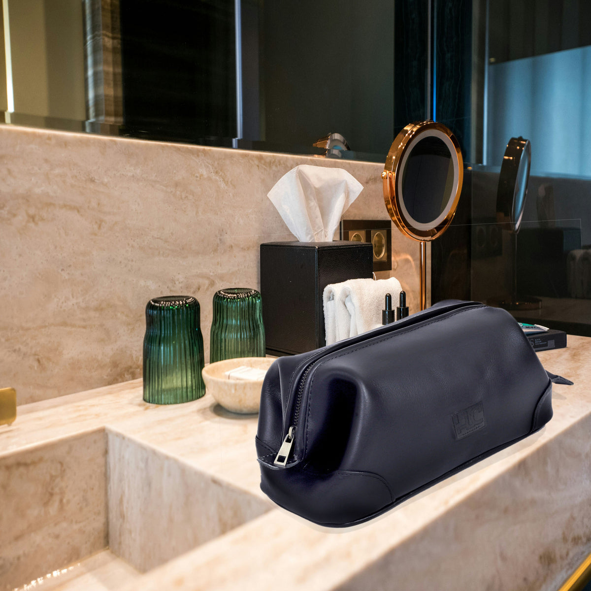 PREMIUM LEATHER TOILETRY DOPP KIT - denverleathercraft