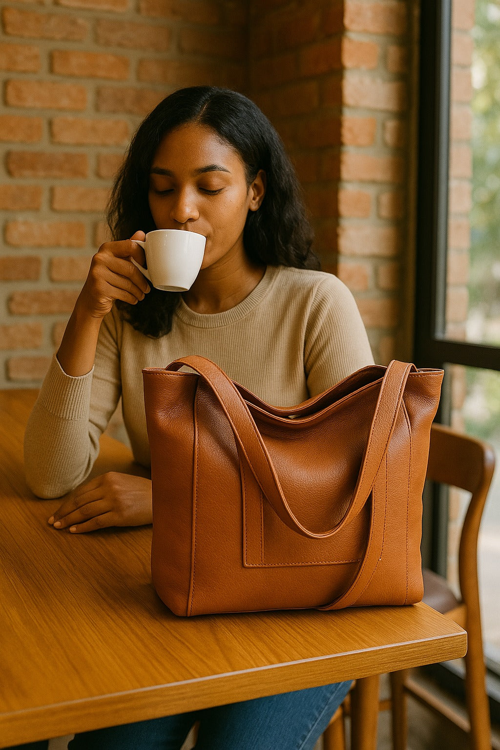 Lorena Leather Tote Bag - denverleathercraft