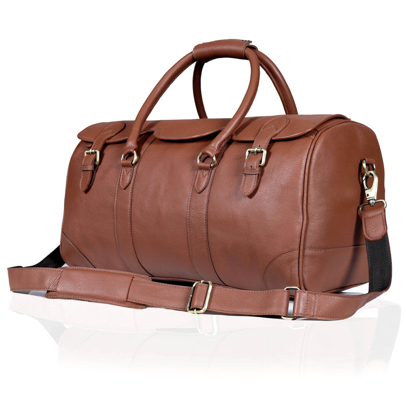 COGNAC LEATHER DUFFEL BAG - denverleathercraft