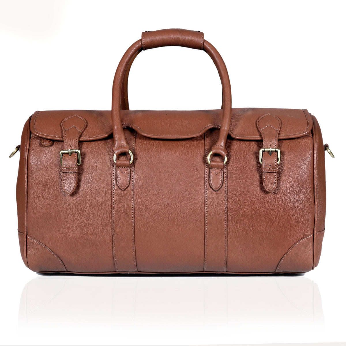 COGNAC LEATHER DUFFEL BAG - denverleathercraft