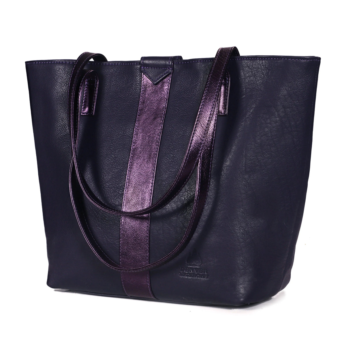 YUKON LEATHER TOTE BAG - BERRY PURPLE