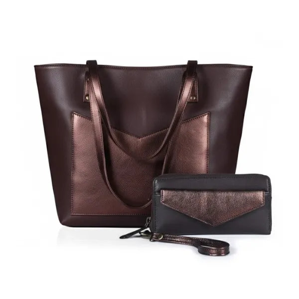 JULIET LEATHER TOTE BAG - CHOCO BROWN