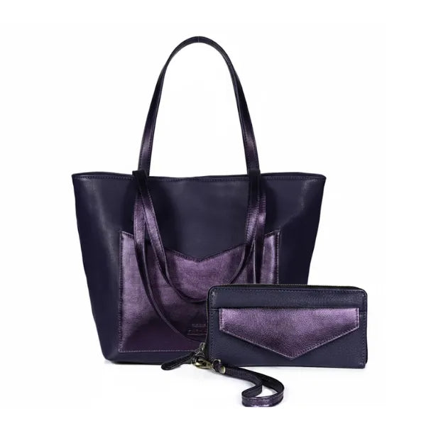 JULIET LEATHER TOTE BAG - CHOCO BROWN