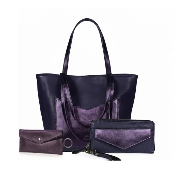 JULIET LEATHER TOTE BAG - CHOCO BROWN