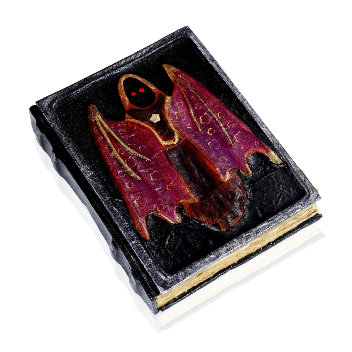 Spooky Leather Journal – The Cloaked Bat Guardian