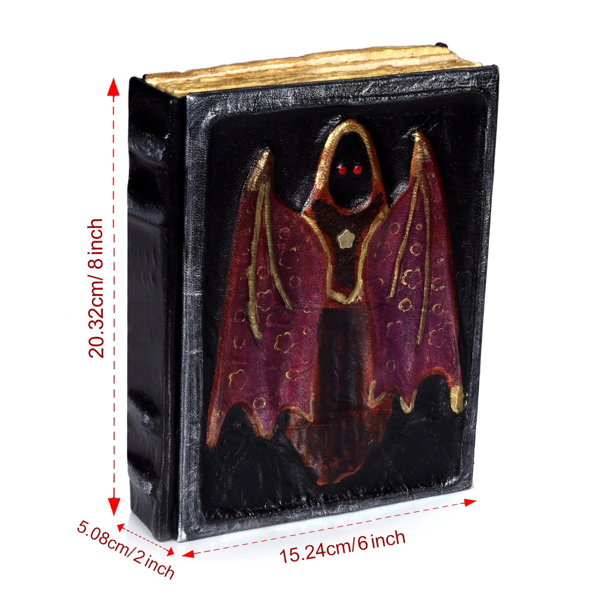 Spooky Leather Journal – The Cloaked Bat Guardian