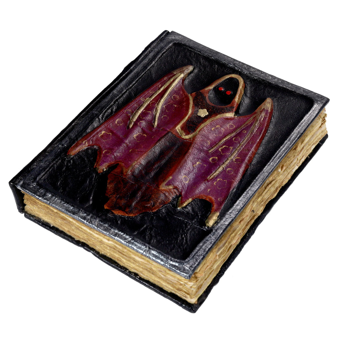 Spooky Leather Journal – The Cloaked Bat Guardian
