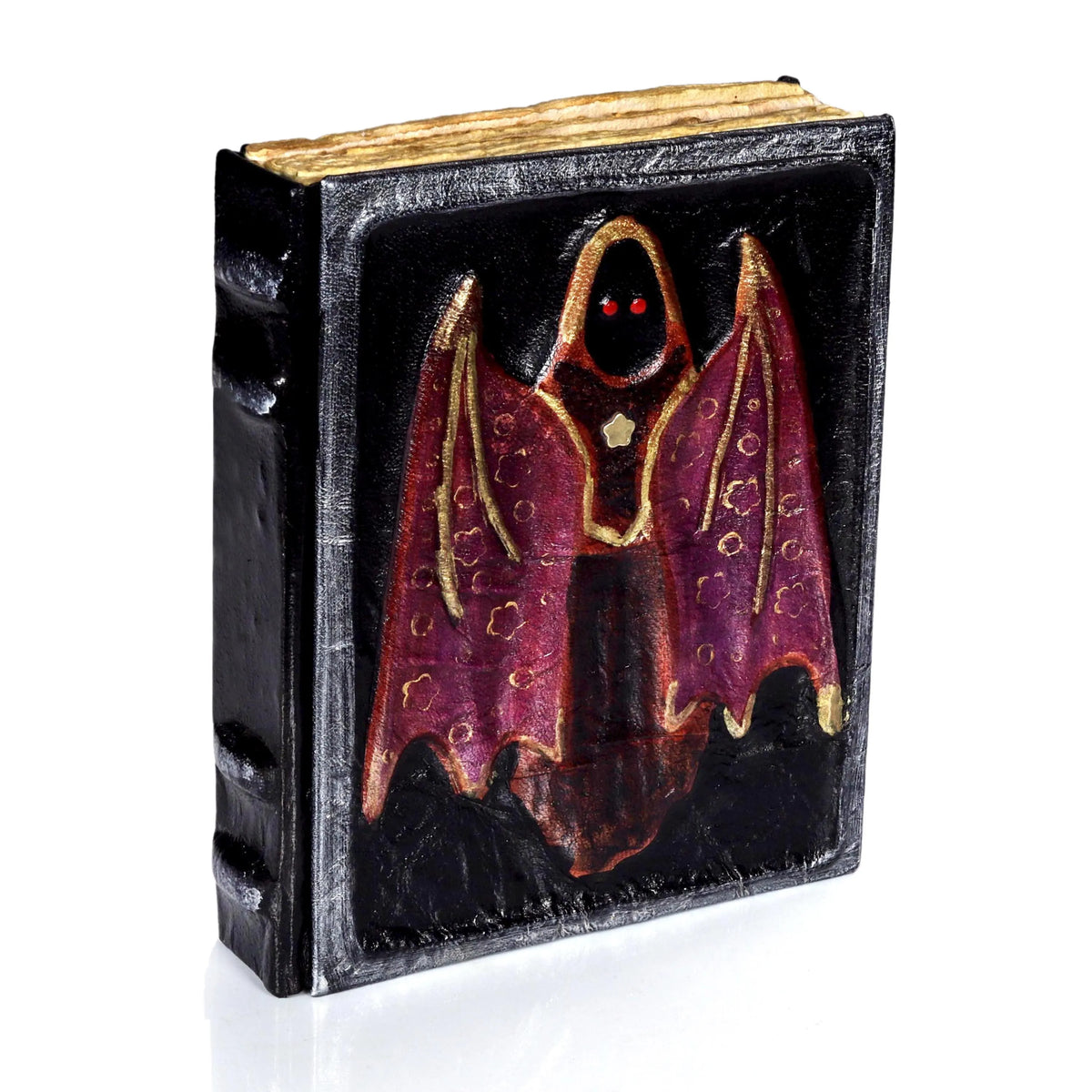 Spooky Leather Journal – The Cloaked Bat Guardian