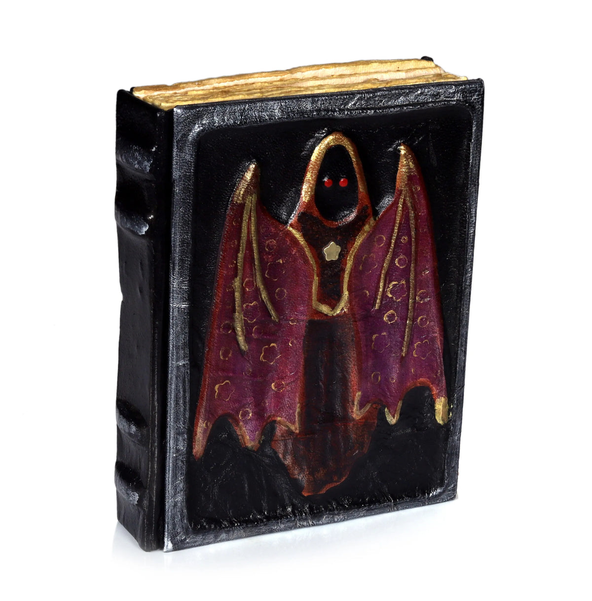 Spooky Leather Journal – The Cloaked Bat Guardian