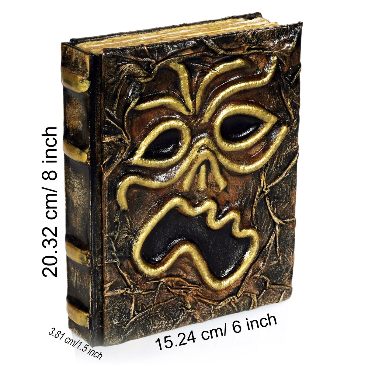 Spooky Leather Spellbook – The Cursed Face Edition