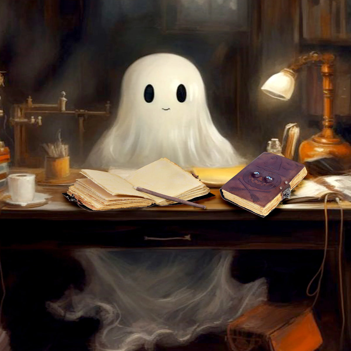 Buch der Zaubersprüche Lederjournal Büttenrandpapier Grimoire Gedrucktes Journal