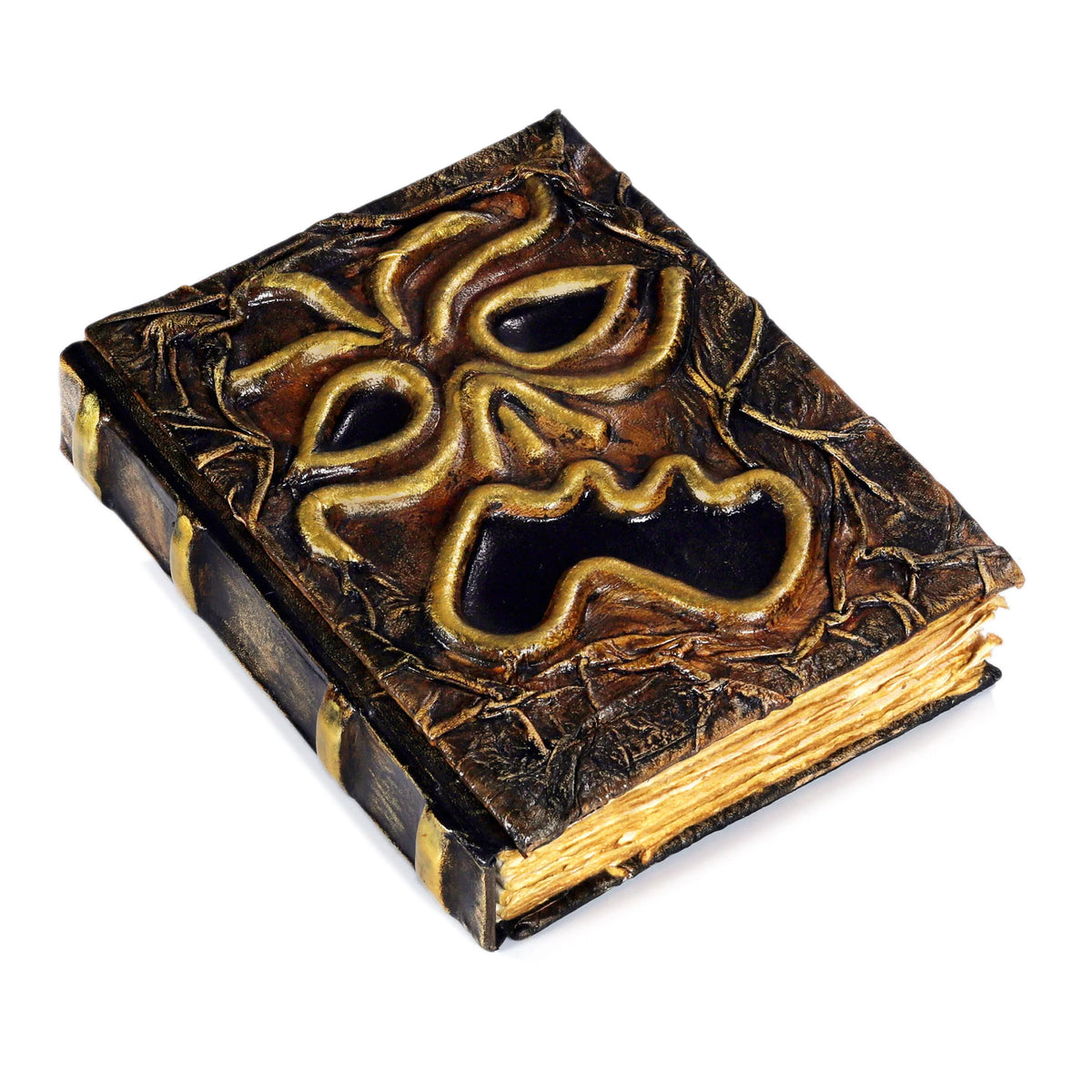 Spooky Leather Spellbook – The Cursed Face Edition