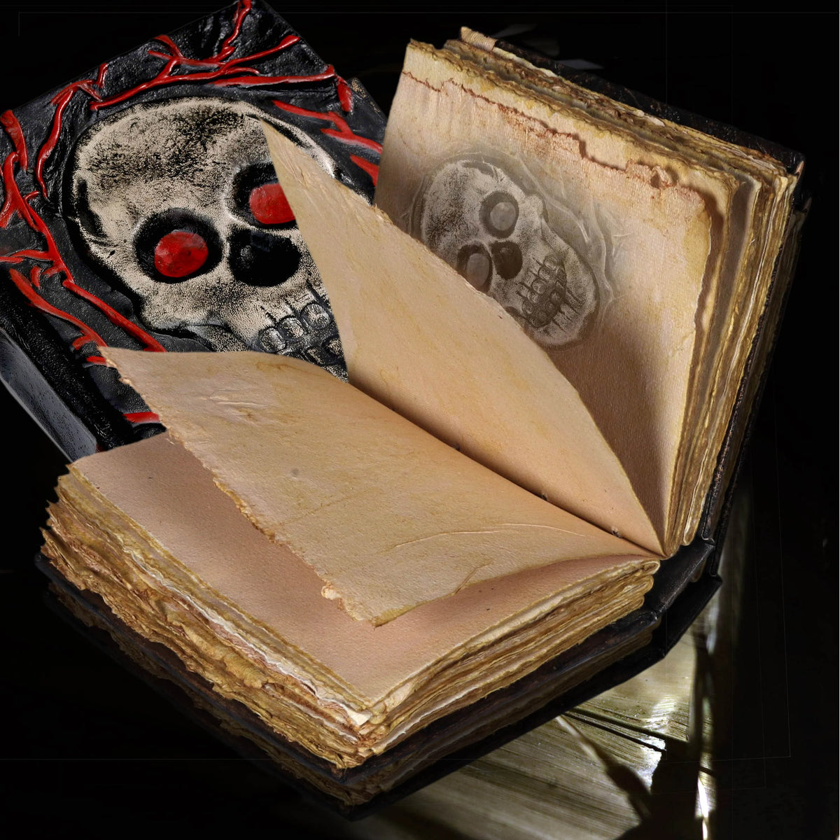 Haunted Skull Leather Journal
