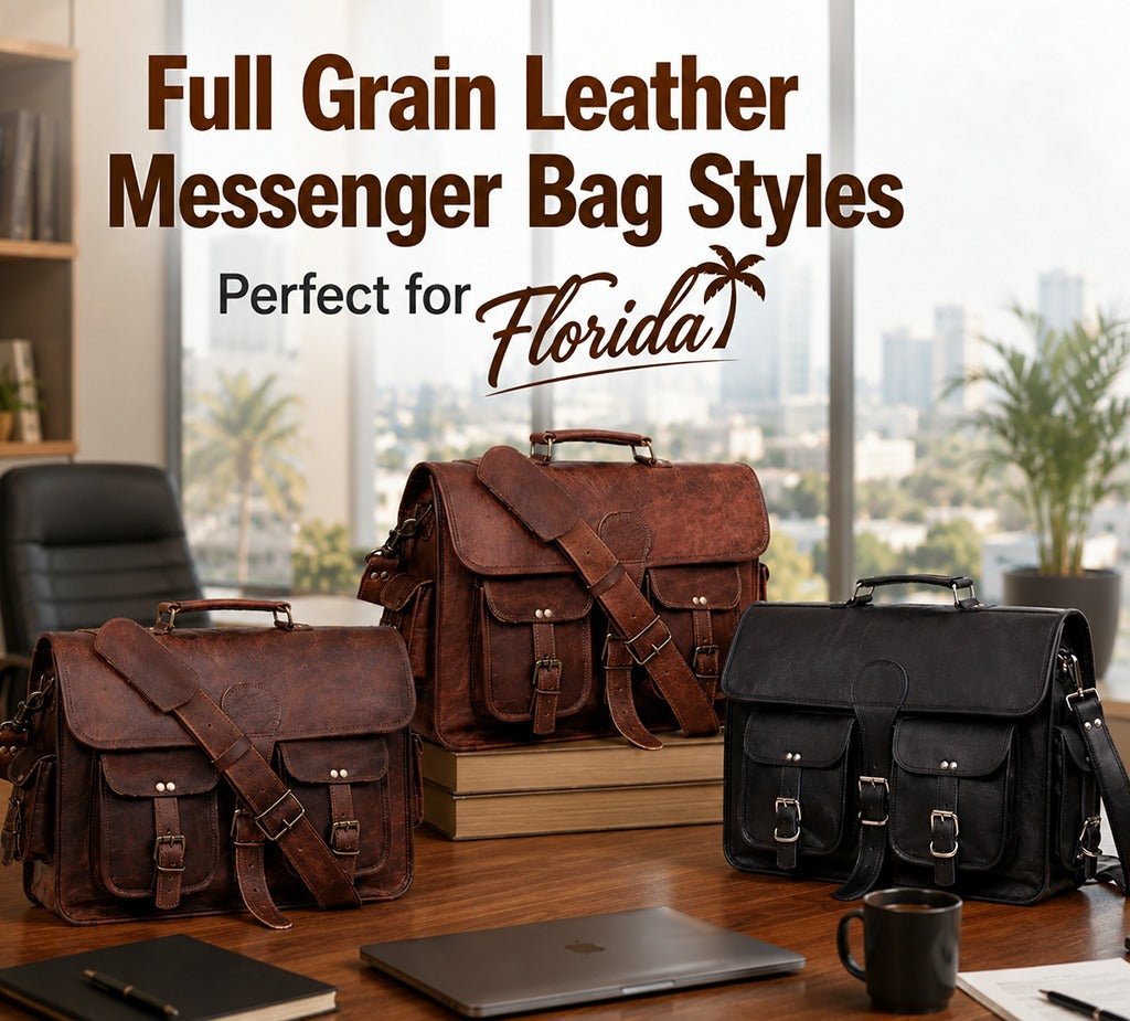 Full Grain Leather Messenger Bag Styles Perfect for Florida Office Wear