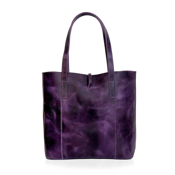 SEINNA LEATHER TOTE BAG - PURPLE