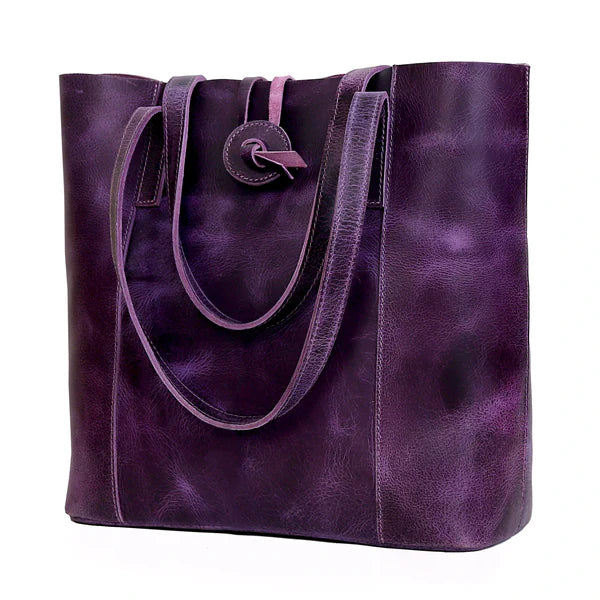 SEINNA LEATHER TOTE BAG - PURPLE